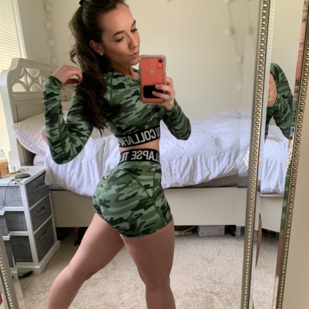 Til You Collapse- branded camo shorts